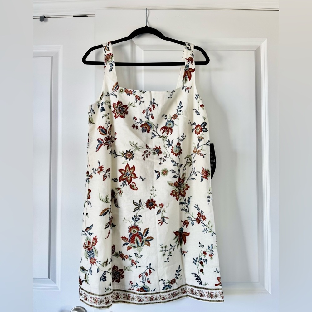 Tuckernuck Cream Mini Dress with Red, Green & Blue Floral Print